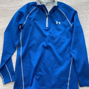 Under Armour UA men’s royal blue COLD GEAR fitted quarter zip